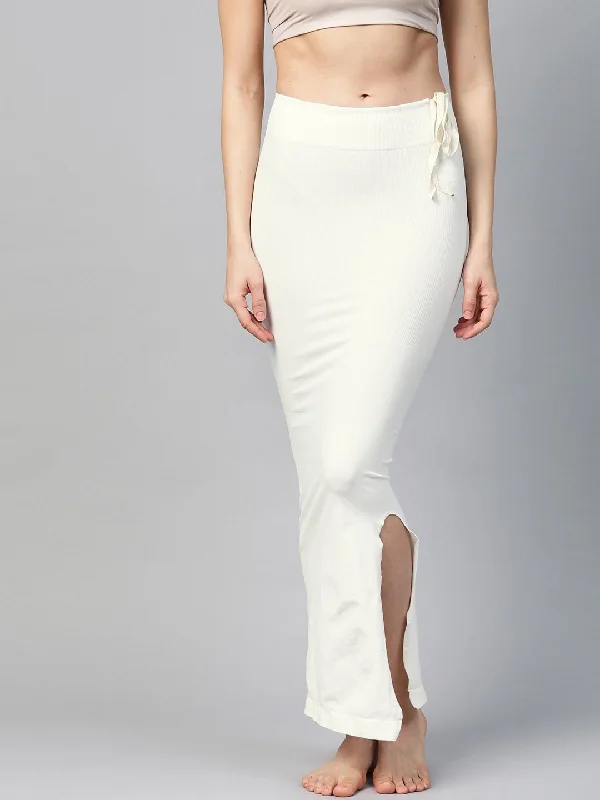 White Saree Shapewear with Drawstring