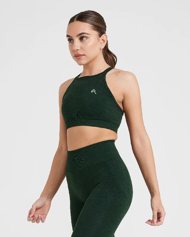 Effortless Seamless High Neck Bralette | Evergreen