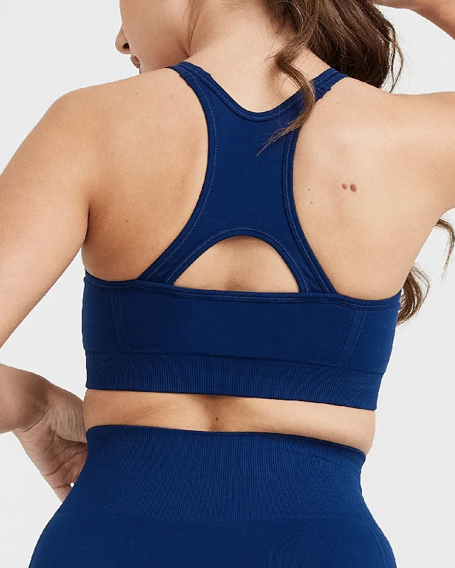 Effortless Seamless High Neck Bralette | Midnight