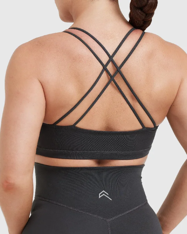 Everyday Cross Over Bralette | Coal