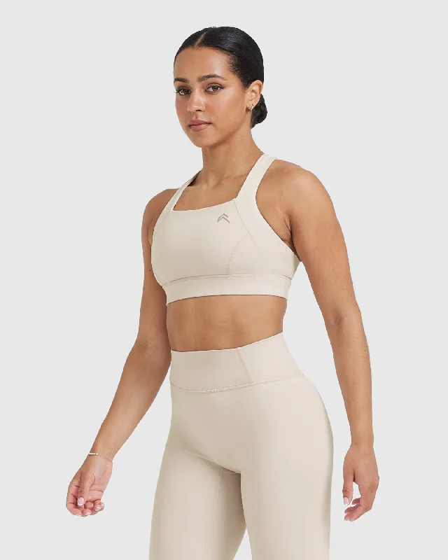 Timeless Wide Strap Sports Bra | Sand