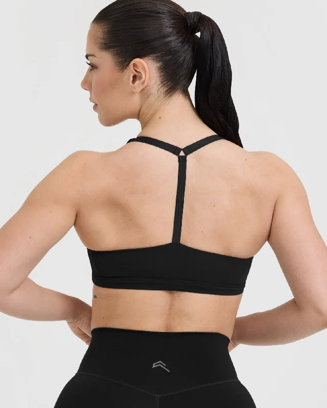 Timeless Square Neck Sports Bra | Black