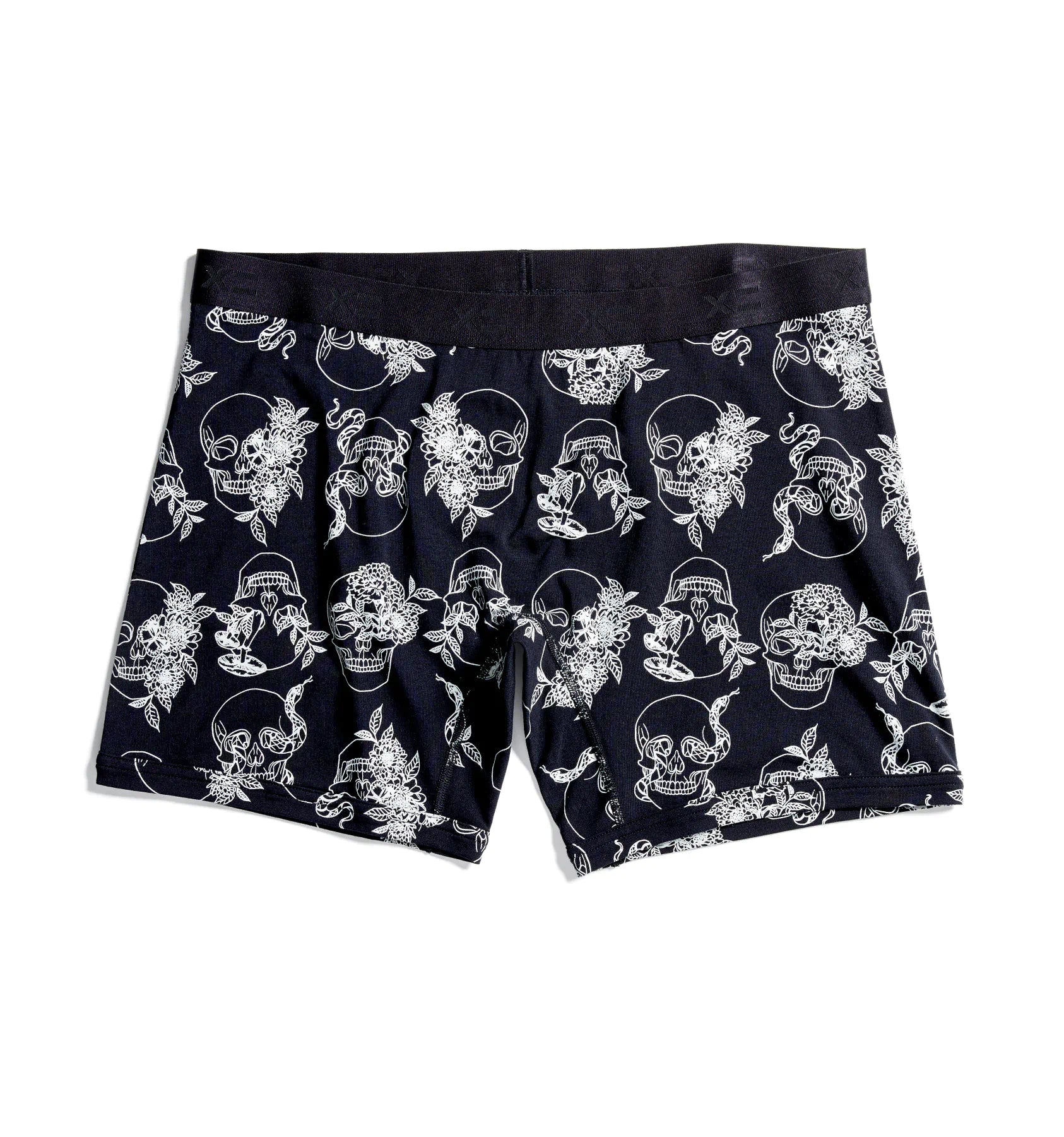 6"" No Fly Boxer Briefs - Skull Garden