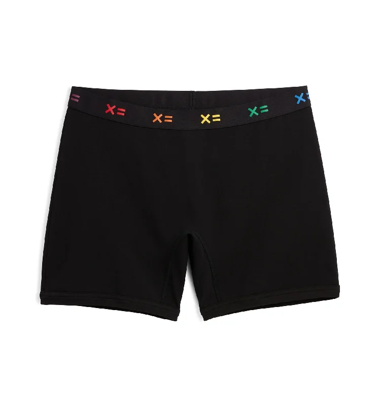 6"" No Fly Boxer Briefs - Black X= Rainbow