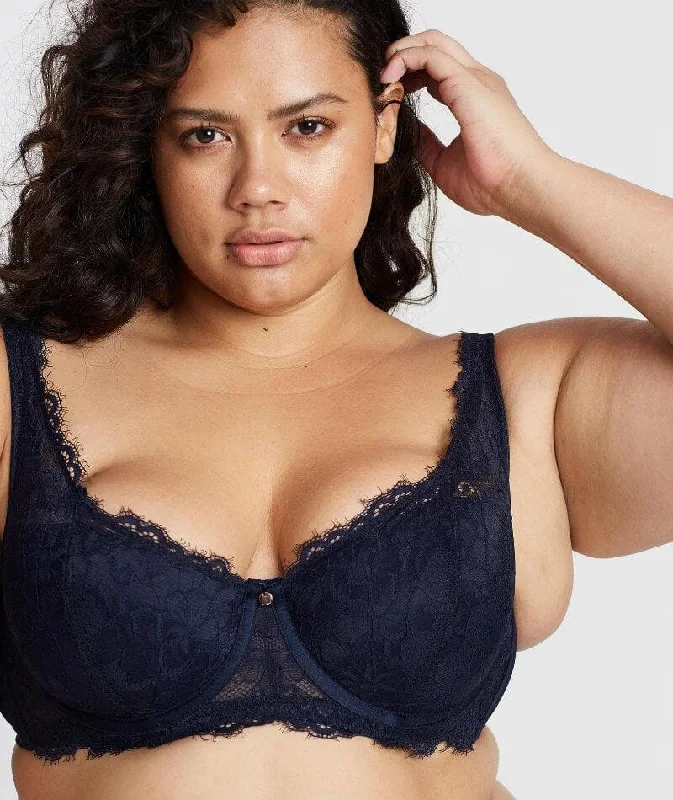 Ava & Audrey Caroline Lace Contour Bra - Midnight Blue