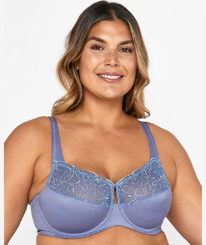 Berlei Luminous Embroidered Minimiser Bra - Violet Shadow