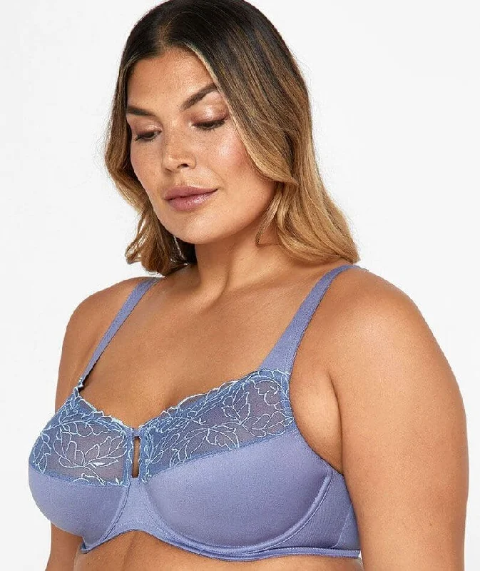 Berlei Luminous Embroidered Minimiser Bra - Violet Shadow