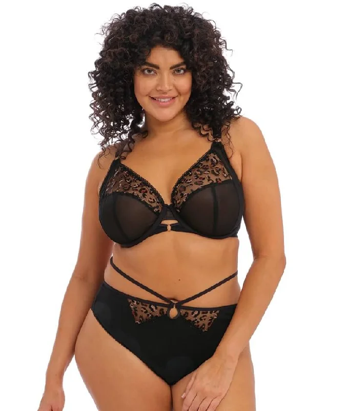 Elomi Namrah Underwired Bandless Plunge Bra - Black