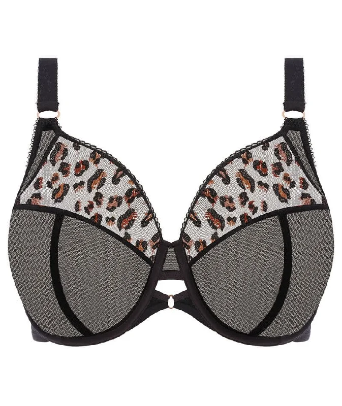 Elomi Namrah Underwired Bandless Plunge Bra - Black