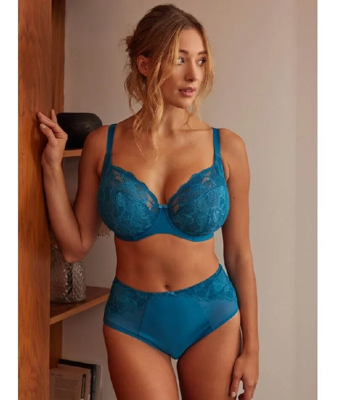 Panache Rocha Low Front Balconnet Bra - Peacock Blue