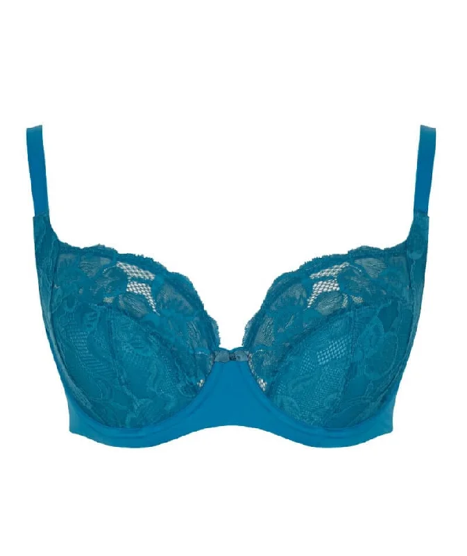 Panache Rocha Low Front Balconnet Bra - Peacock Blue