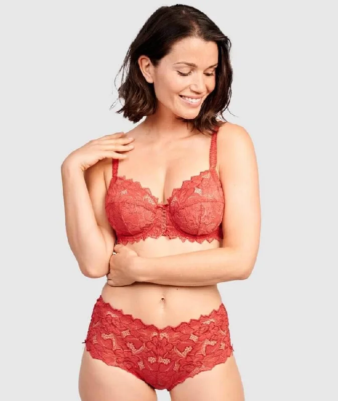 Sans Complexe Arum Underwired Balconette Lace Bra - Jester Red