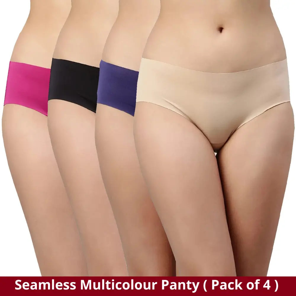 Seamless Panty Cotton Underwear for Girls and Women Combo (Pack of 4)