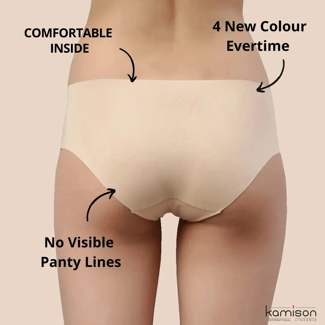 Seamless Panty Cotton Underwear for Girls and Women Combo (Pack of 4)