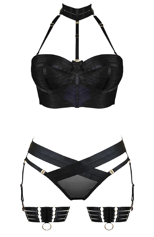 Signature Bodice Bra, Harness Brief and Garters Set