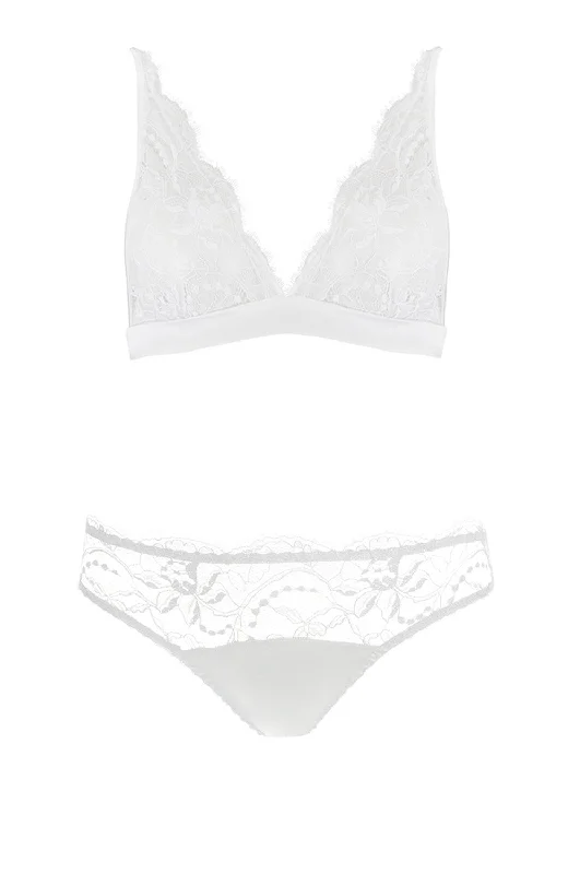 Signature White Boudoir Bra and Brief Set