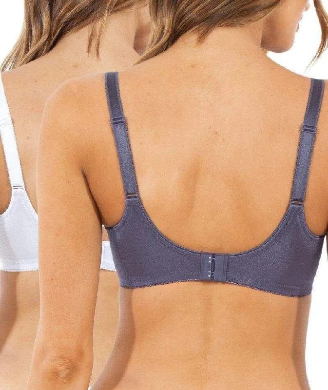 Triumph Embroidered Minimiser Bra 2 Pack - Blue/Grey