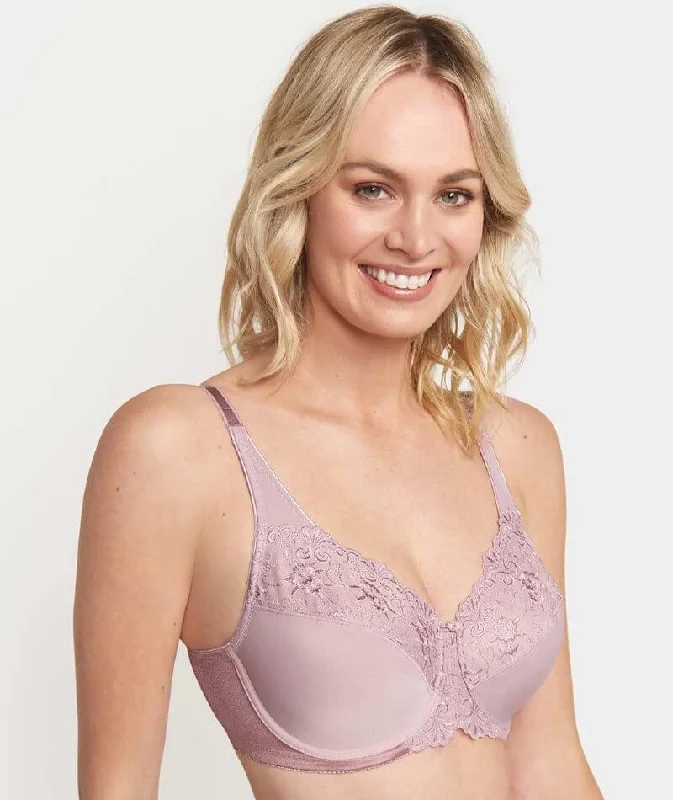 Triumph Embroidered Minimiser Bra 2 Pack - Lilac/Chocolate Mousse