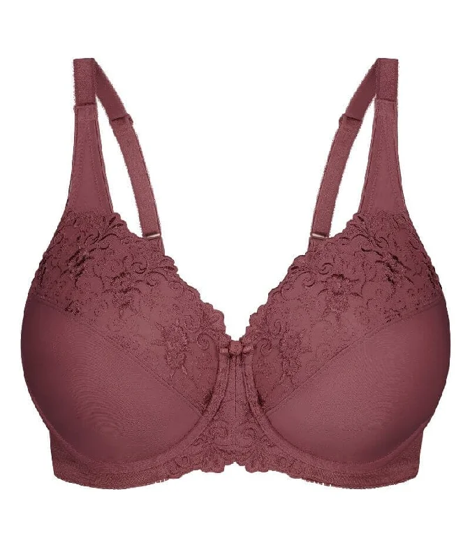 Triumph Embroidered Minimizer Bra - Smokey Russet