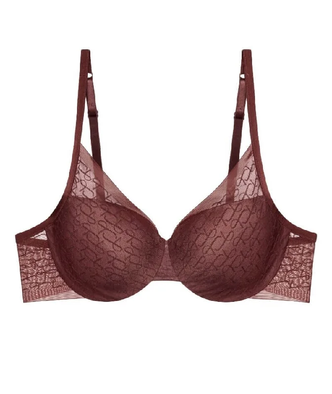 Triumph Signature Sheer Underwired Padded Half Cup Bra - Decadent Chocolate