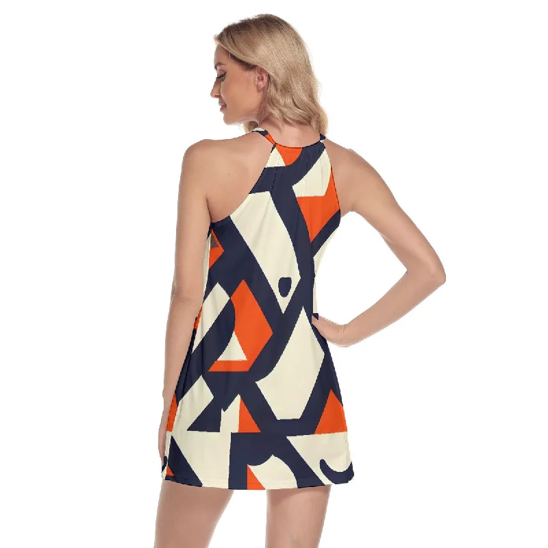 All-Over Print Women's Round Neck Above Knee Dress