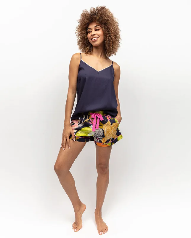 Avery Navy Floral Print Shorts