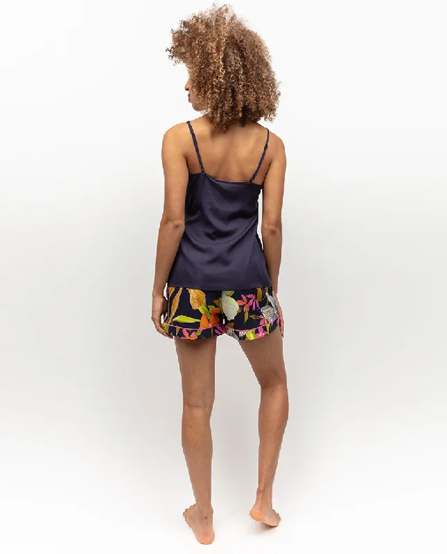 Avery Navy Floral Print Shorts