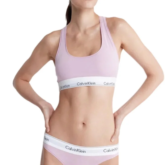 Calvin Klein Modern Cotton Unlined Bralette Mauve Mist