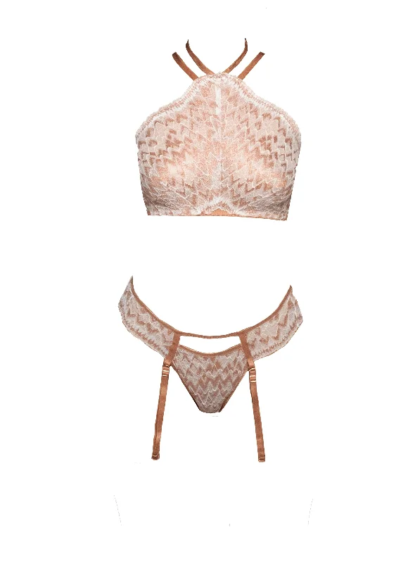 Cardin Copper Metallic Halter Bralette