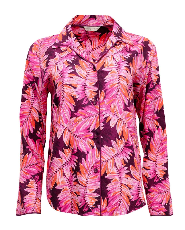 Carina Palm Leaf Print Pyjama Top