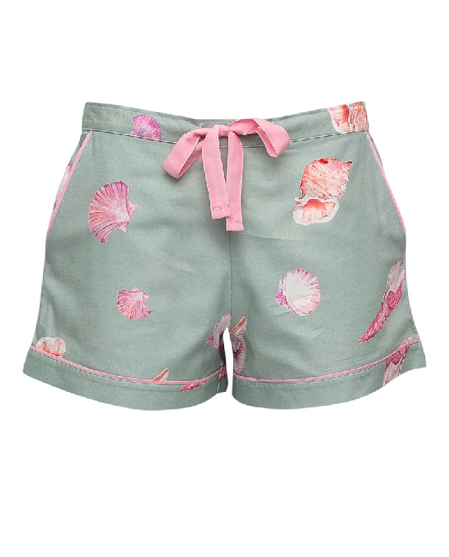 Coral Shell Print Shorts