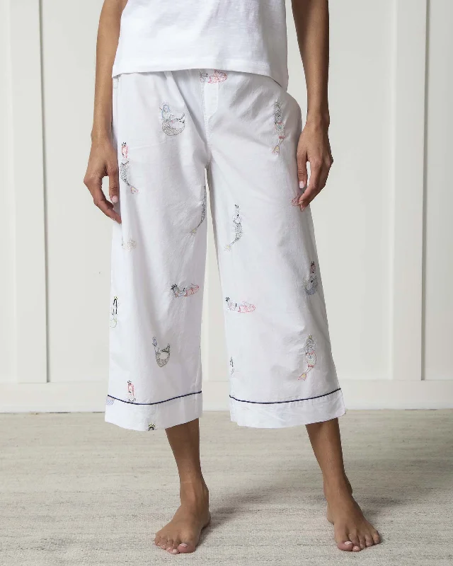 Daughters Of Triton - Cropped PJ Pants - Cloud