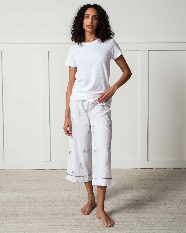 Daughters Of Triton - Cropped PJ Pants - Cloud