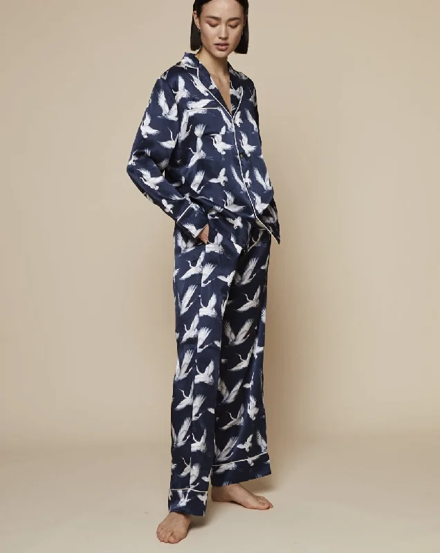 Elisabetha Silk Pyjama in Aves - Bottom