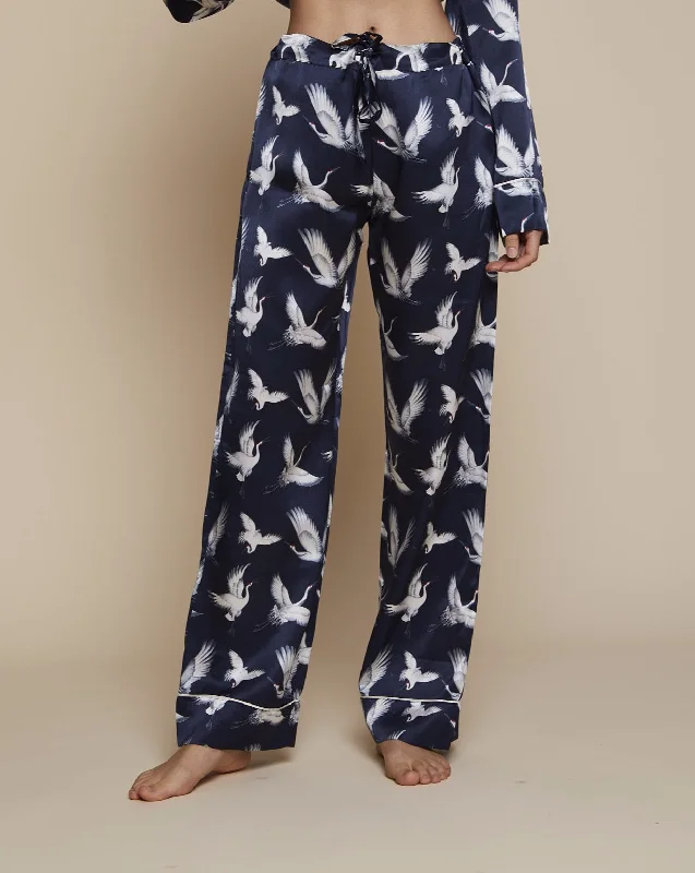 Elisabetha Silk Pyjama in Aves - Bottom