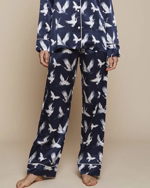 Elisabetha Silk Pyjama in Aves - Bottom