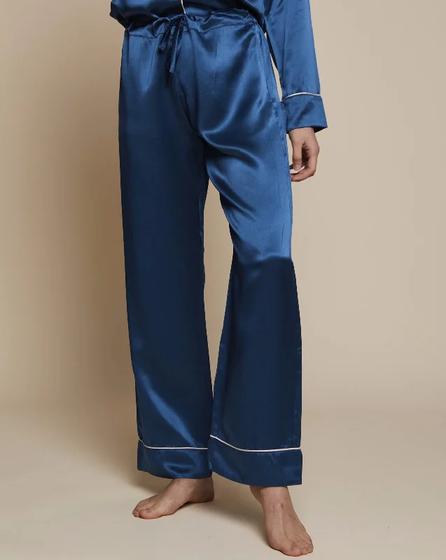 Elisabetha Silk Pyjama Bottom in Blue Hour