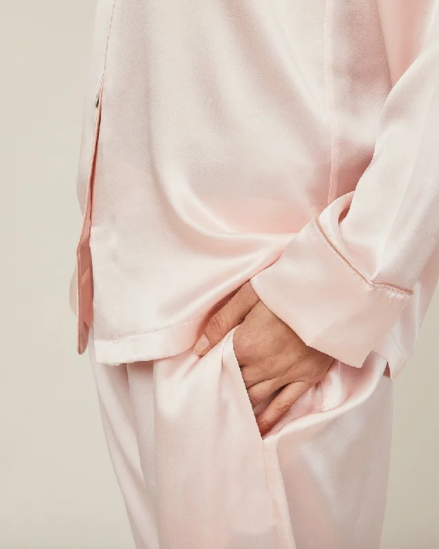 Elisabetha Silk Pyjama in Candy Rose - Bottom