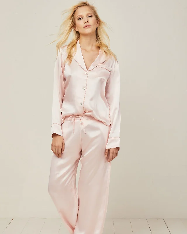 Elisabetha Silk Pyjama in Candy Rose - Bottom