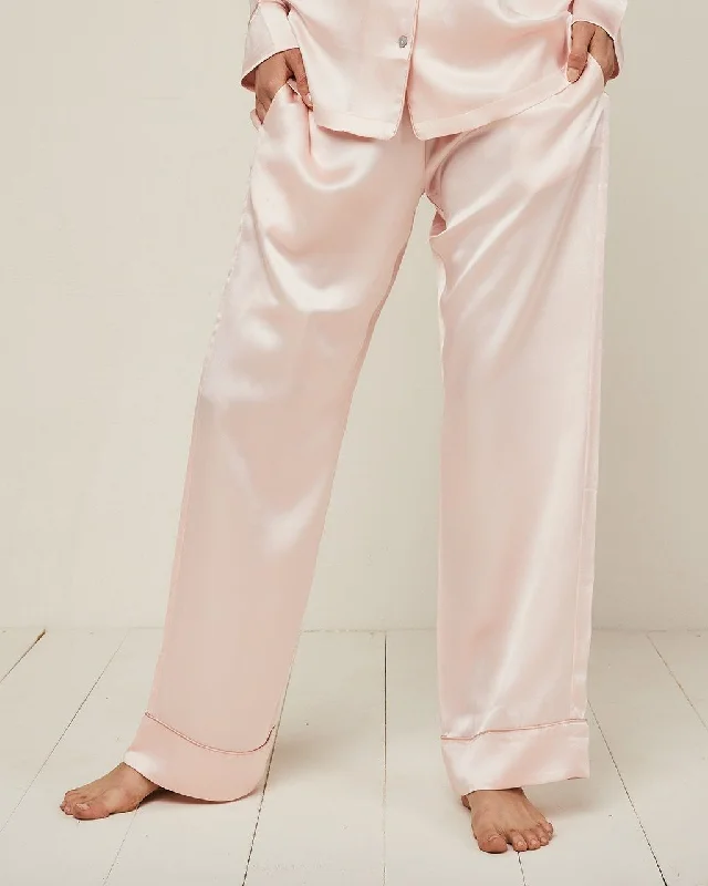 Elisabetha Silk Pyjama in Candy Rose - Bottom