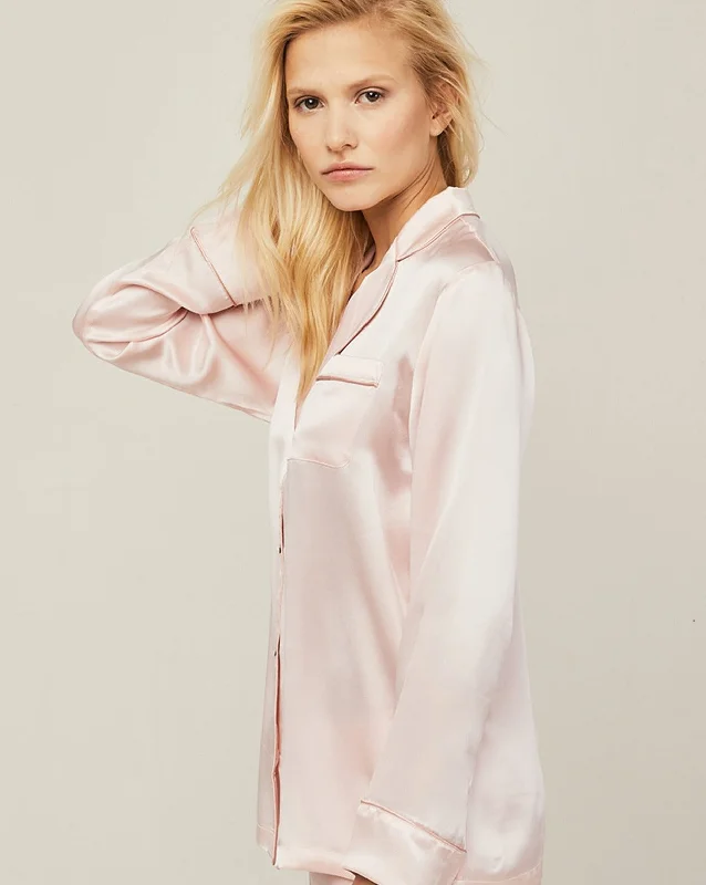 Elisabetha Silk Pyjama in Candy Rose - Top