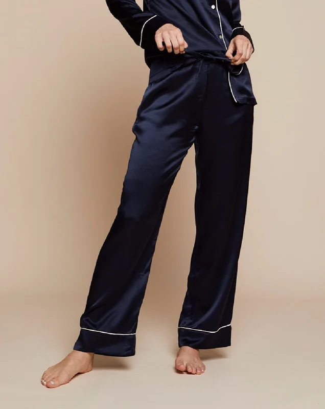 Elisabetha Silk Pyjama in Fullmoon Sky - Bottom