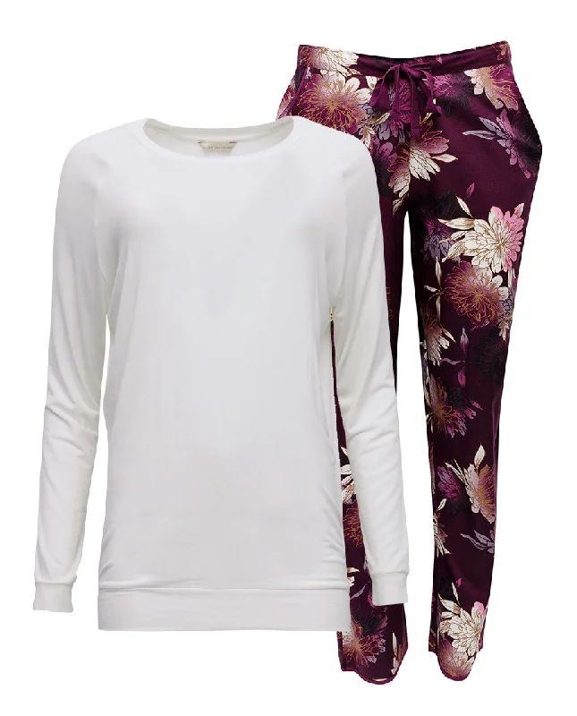 Eve Slouch Jersey Top and Floral Print Pyjama Set