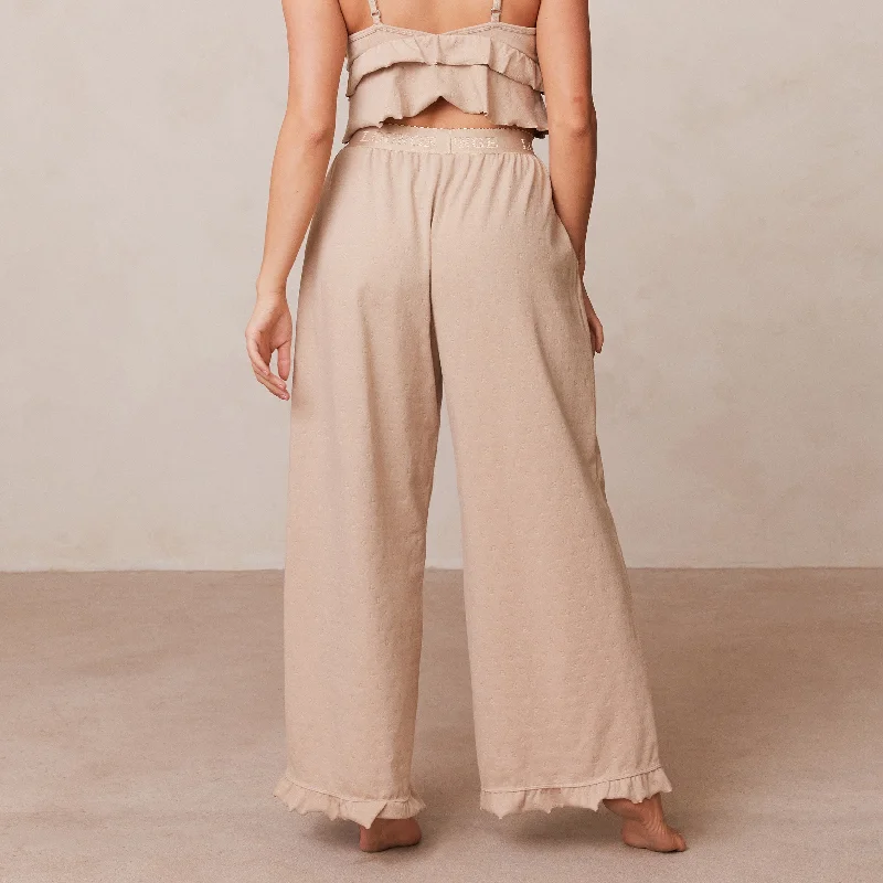 Frill Pyjama Trousers - Mink