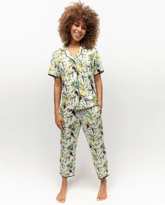 Gabrielle Toucan Printed Jersey Pyjama Top