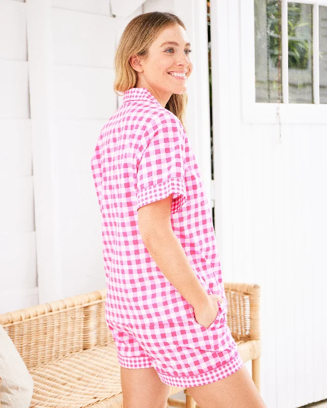 Garden Gingham - Short PJ Set - Pink Spritz