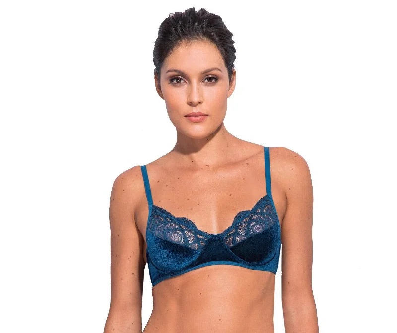 Pomegranate Love Lace and Velvet Bra