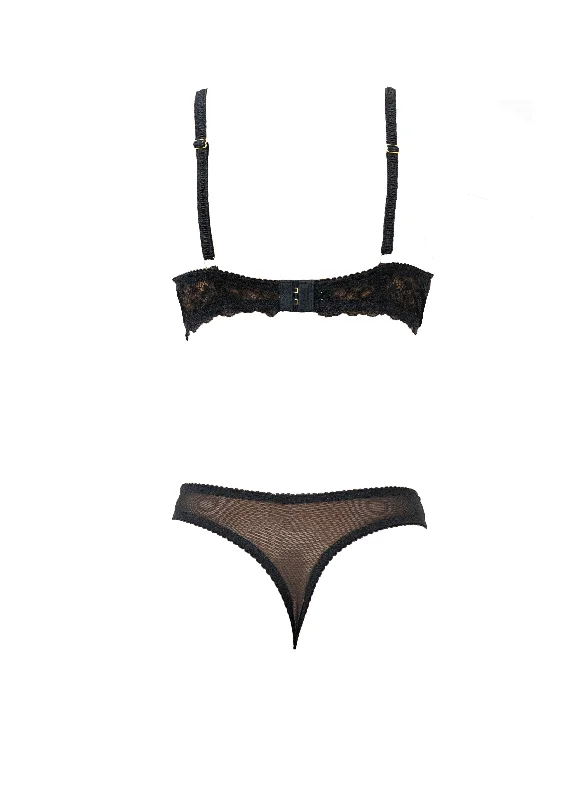 Kyoto Black Chantilly Lace Triangle Bralette