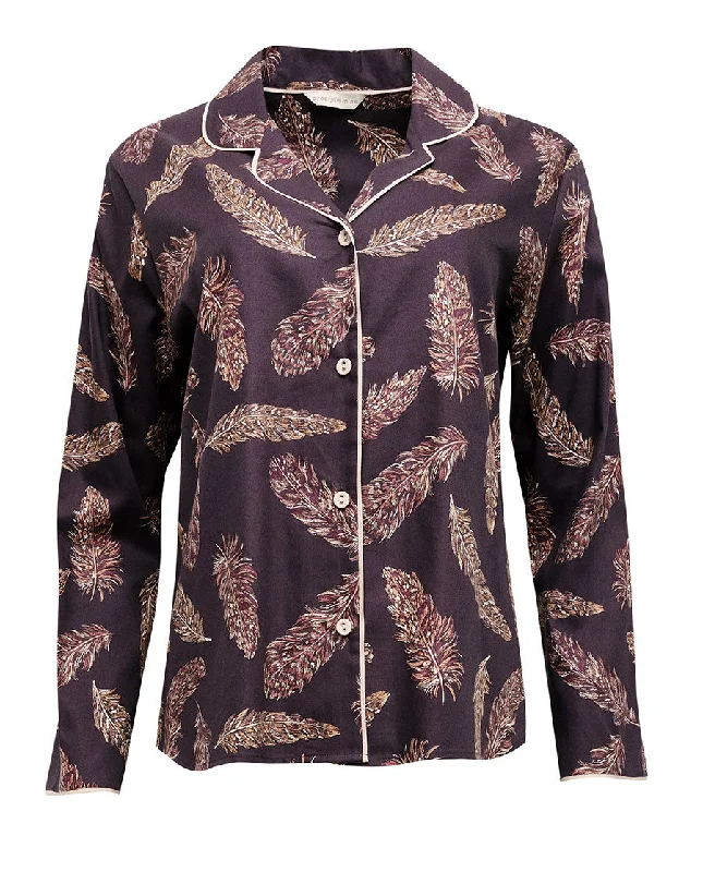 Lana Feather Print Pyjama Top