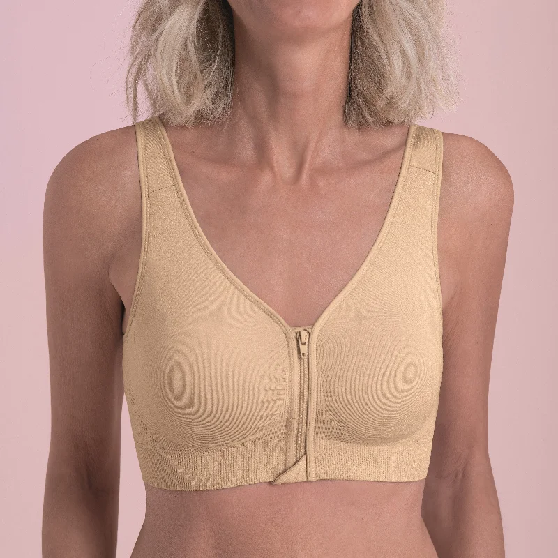 Lynn Post Mastectomy Front Zip Bra In Desert - Anita